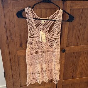 It's Our Time Pink Crochet Tank Top